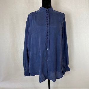 Silk Jeanjer Vintage Long Sleeve Sz. L